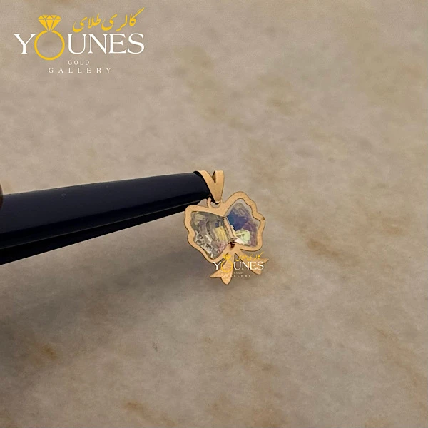 آویز سواروسکی پاپیون طلایی طلا